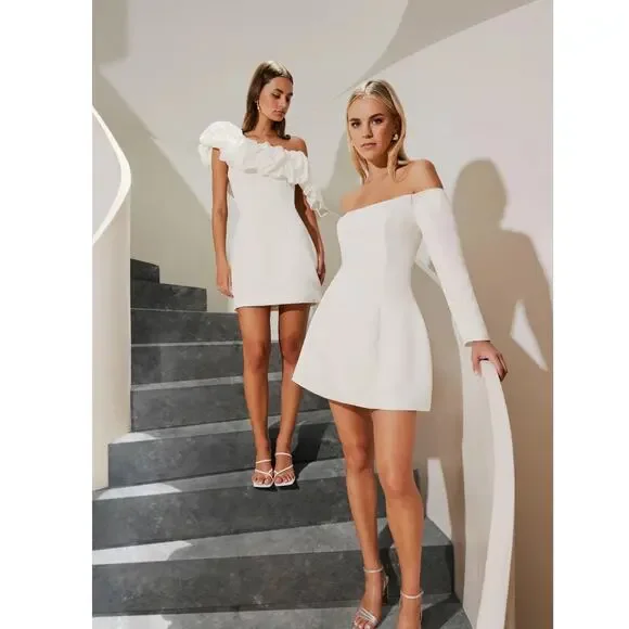 Elliatt Amelie Mini Party Dress wedding bride bridal white size XS - Picture 3 of 15